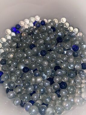 Flint glass beads Mix - Clear, Navy & Pearl